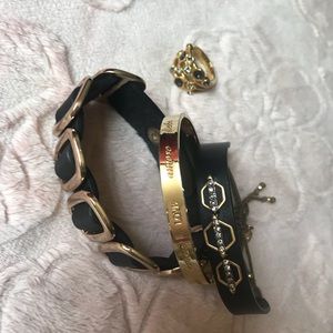 Gold-toned bracelets and ring